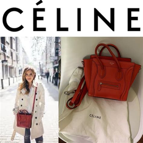 celine nano red smooth|Nano Luggage bag in smooth calfskin .